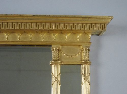 REGENCY GILT LARGE TRIPLE PLATE OVERMANTLE MIRROR - ADDITIONAL PHOTO 3