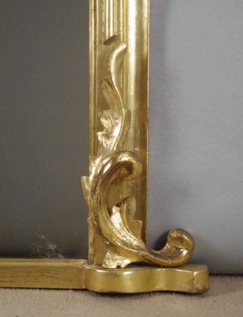 VICTORIAN GILT WOOD ARCH TOP OVERMANTLE MIRROR - ADDITIONAL PHOTO 6