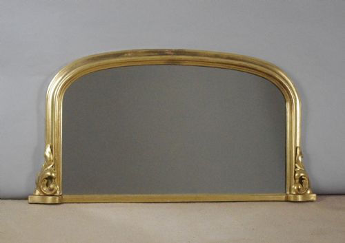 victorian gilt wood arch top overmantle mirror - CATEGORY: ANTIQUE MIRRORS - DATED 1880