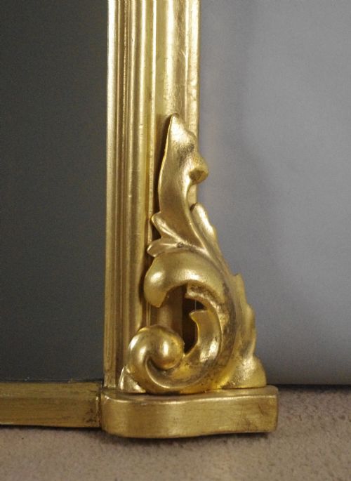 VICTORIAN GILT WOOD ARCH TOP OVERMANTLE MIRROR - ADDITIONAL PHOTO 4