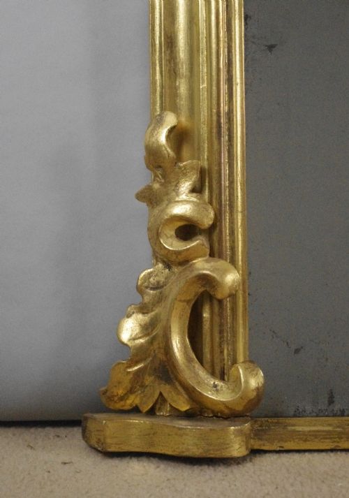 VICTORIAN GILT WOOD ARCH TOP OVERMANTLE MIRROR - ADDITIONAL PHOTO 3