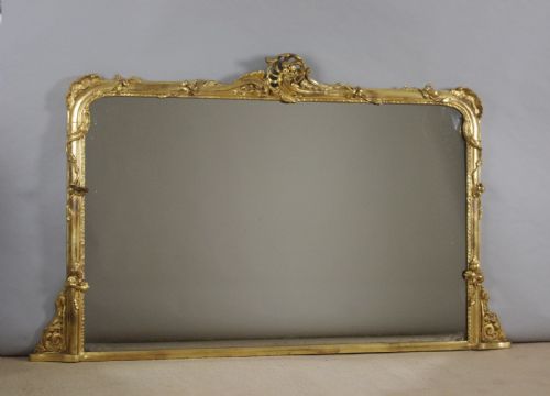 victorian gilt large overmantle mirror - CATEGORY: ANTIQUE MIRRORS - DATED 1870