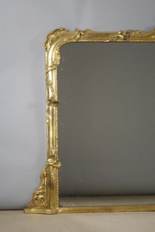 VICTORIAN GILT LARGE OVERMANTLE MIRROR - ADDITIONAL PHOTO 1
