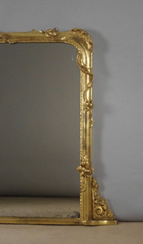 VICTORIAN GILT LARGE OVERMANTLE MIRROR - ADDITIONAL PHOTO 2