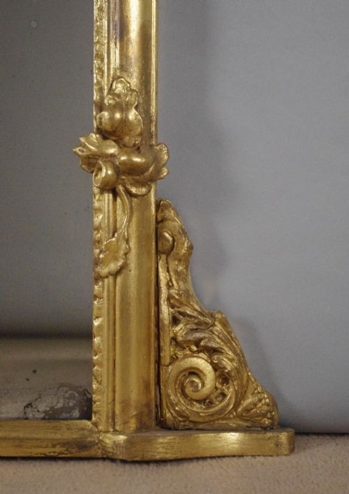 VICTORIAN GILT LARGE OVERMANTLE MIRROR - ADDITIONAL PHOTO 7