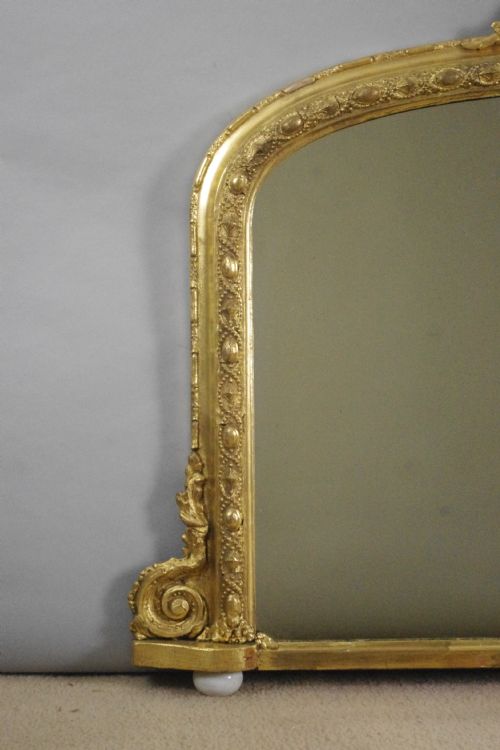 VICTORIAN GILT ARCH TOP OVERMANTLE MIRROR - ADDITIONAL PHOTO 1