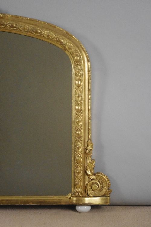VICTORIAN GILT ARCH TOP OVERMANTLE MIRROR - ADDITIONAL PHOTO 2