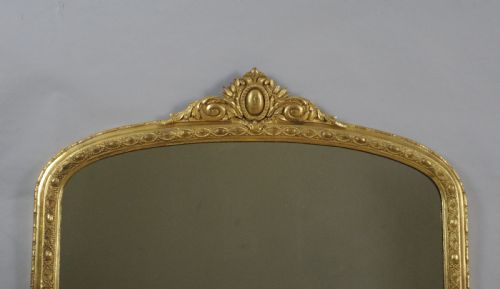 VICTORIAN GILT ARCH TOP OVERMANTLE MIRROR - ADDITIONAL PHOTO 3