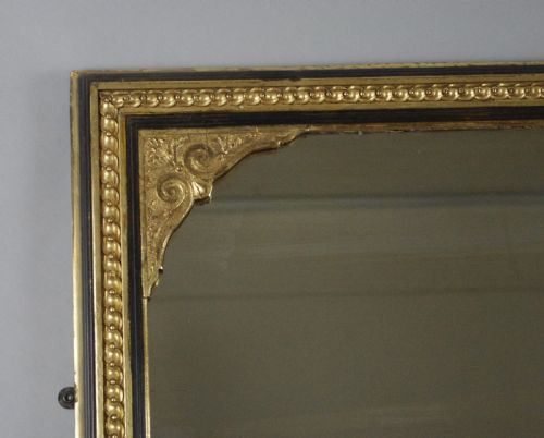 VICTORIAN EBONISED AND PARCELGILT LARGE OVERMANTLE MIRROR - ADDITIONAL PHOTO 4