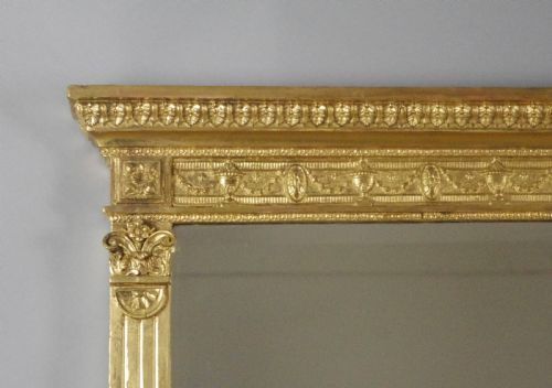 VICTORIAN GILT ADAM STYLE OVERMANTLE MIRROR - ADDITIONAL PHOTO 3