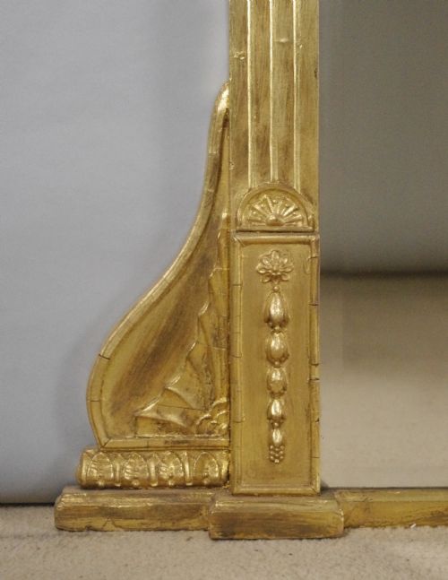 VICTORIAN GILT ADAM STYLE OVERMANTLE MIRROR - ADDITIONAL PHOTO 4