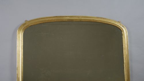 VICTORIAN GILT WOOD LARGE ARCH TOP OVERMANTLE MIRROR - ADDITIONAL PHOTO 1