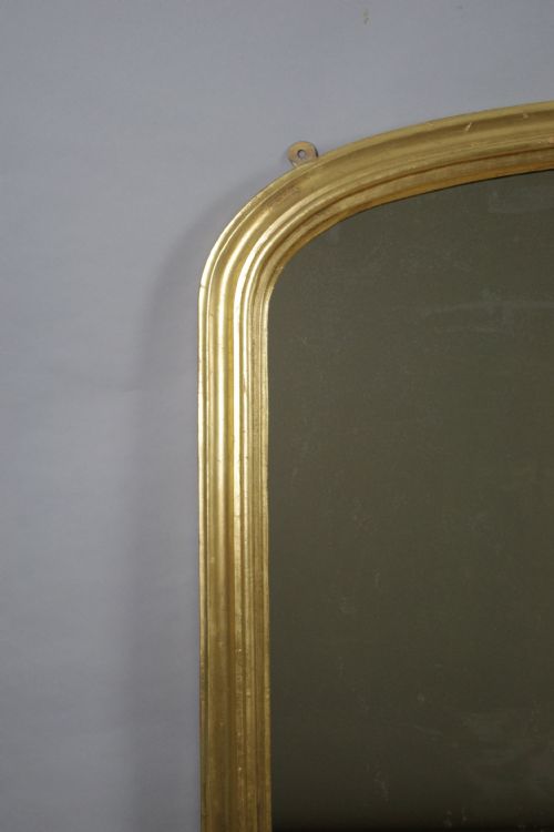VICTORIAN GILT WOOD LARGE ARCH TOP OVERMANTLE MIRROR - ADDITIONAL PHOTO 2