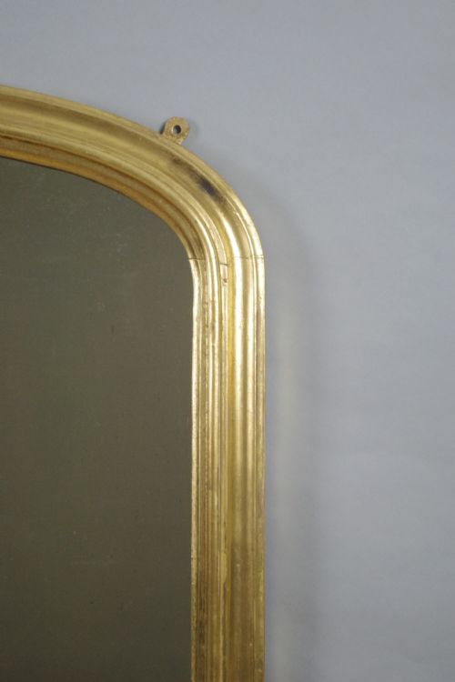 VICTORIAN GILT WOOD LARGE ARCH TOP OVERMANTLE MIRROR - ADDITIONAL PHOTO 3