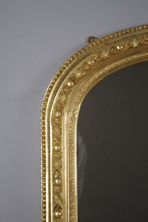 VICTORIAN GILT LARGE ARCH TOP OVERMANTLE MIRROR - ADDITIONAL PHOTO 2