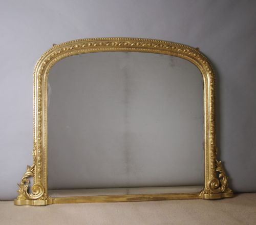 VICTORIAN GILT LARGE ARCH TOP OVERMANTLE MIRROR - ADDITIONAL PHOTO 7
