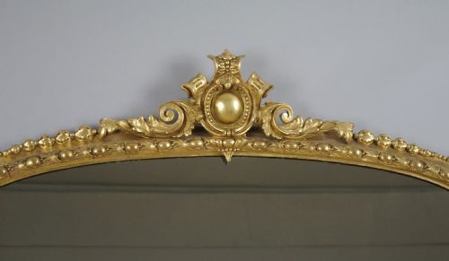 VICTORIAN GILT LARGE ARCH TOP OVERMANTLE MIRROR - ADDITIONAL PHOTO 2