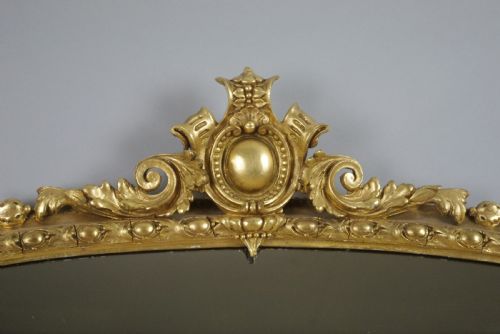 VICTORIAN GILT LARGE ARCH TOP OVERMANTLE MIRROR - ADDITIONAL PHOTO 3