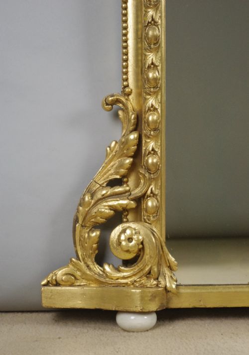 VICTORIAN GILT LARGE ARCH TOP OVERMANTLE MIRROR - ADDITIONAL PHOTO 6