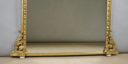 VICTORIAN GILT LARGE ARCH TOP OVERMANTLE MIRROR - ADDITIONAL PHOTO 8