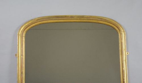 VICTORIAN GILT WOOD ARCH TOP OVERMANTLE MIRROR - ADDITIONAL PHOTO 1