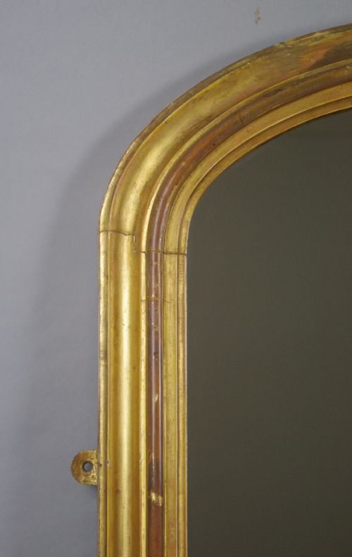 VICTORIAN GILT WOOD ARCH TOP OVERMANTLE MIRROR - ADDITIONAL PHOTO 2