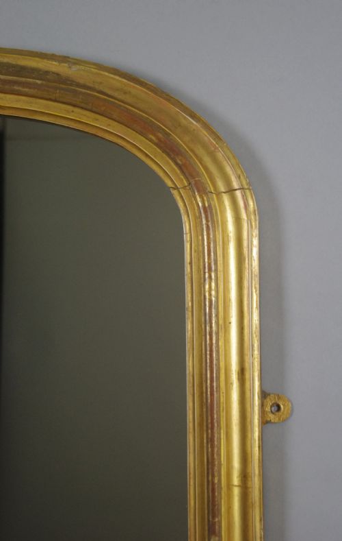 VICTORIAN GILT WOOD ARCH TOP OVERMANTLE MIRROR - ADDITIONAL PHOTO 3