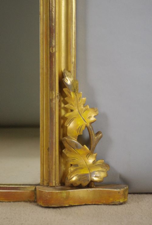 VICTORIAN GILT WOOD ARCH TOP OVERMANTLE MIRROR - ADDITIONAL PHOTO 5