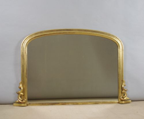 victorian gilt wood arch top overmantle mirror - CATEGORY: ANTIQUE MIRRORS - DATED 1880