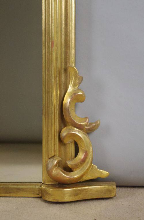 VICTORIAN GILT WOOD ARCH TOP OVERMANTLE MIRROR - ADDITIONAL PHOTO 4