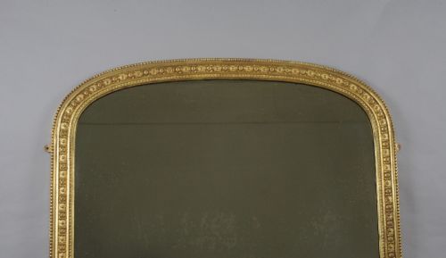 VICTORIAN GILT LARGE ARCH TOP OVERMANTLE MIRROR - ADDITIONAL PHOTO 1