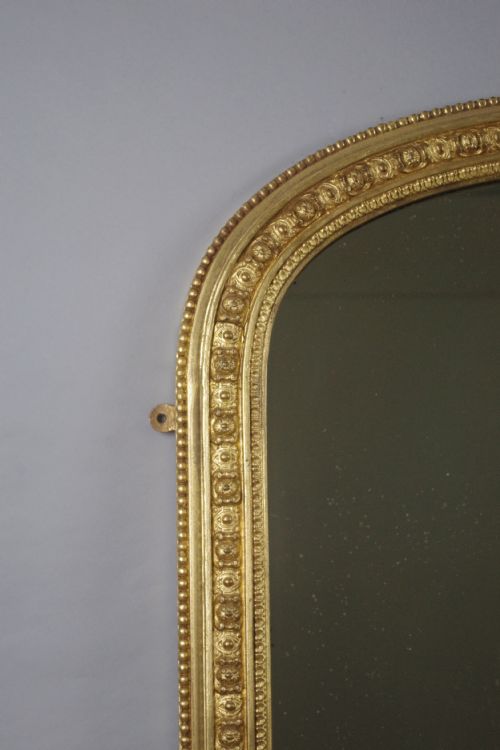 VICTORIAN GILT LARGE ARCH TOP OVERMANTLE MIRROR - ADDITIONAL PHOTO 2