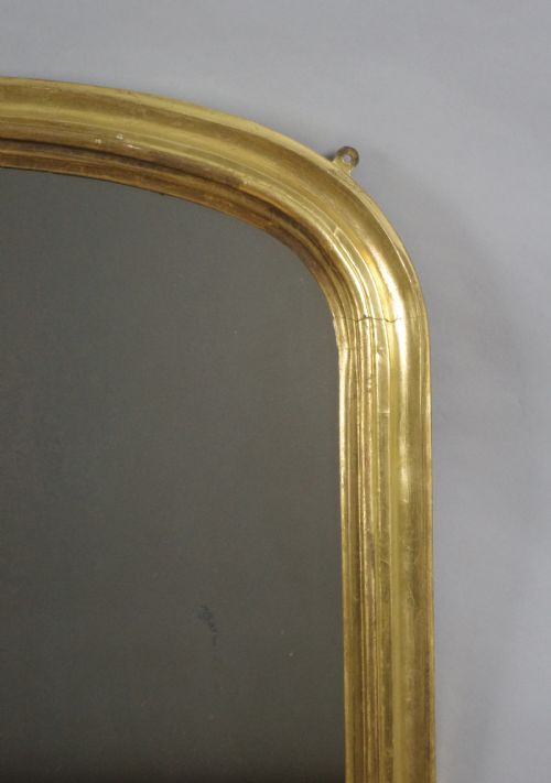VICTORIAN GILT WOOD ARCH TOP OVERMANTLE MIRROR - ADDITIONAL PHOTO 2
