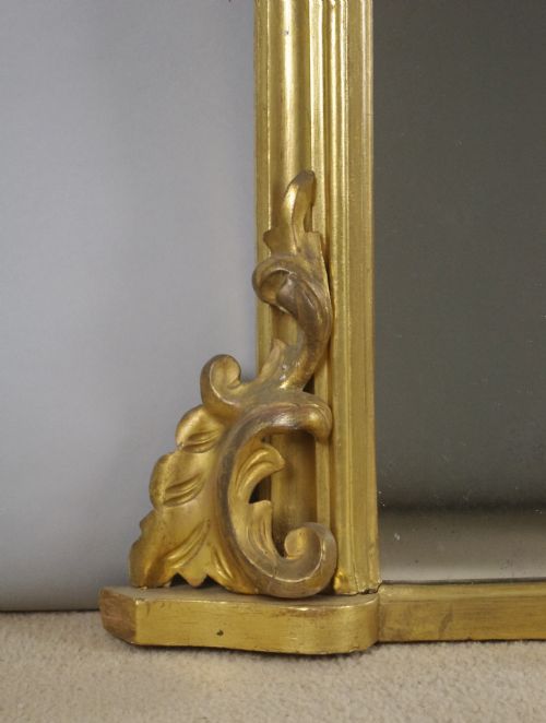 VICTORIAN GILT WOOD ARCH TOP OVERMANTLE MIRROR - ADDITIONAL PHOTO 3