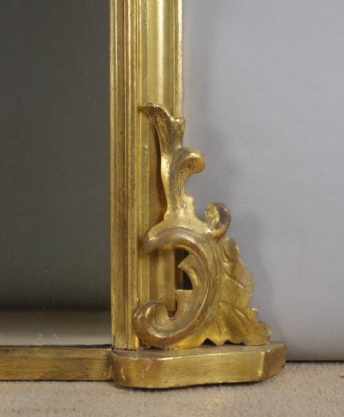 VICTORIAN GILT WOOD ARCH TOP OVERMANTLE MIRROR - ADDITIONAL PHOTO 4