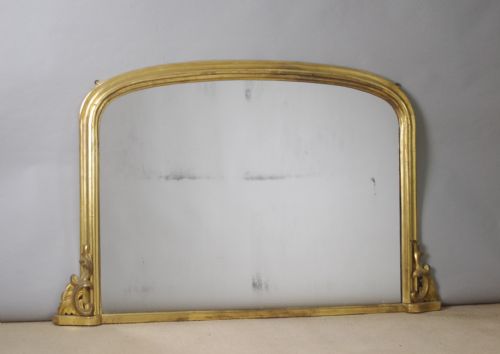 VICTORIAN GILT WOOD ARCH TOP OVERMANTLE MIRROR - ADDITIONAL PHOTO 5