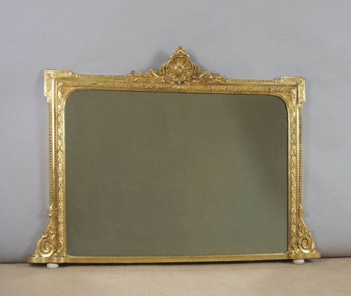 victorian gilt overmantle mirror - CATEGORY: ANTIQUE MIRRORS - DATED 1880