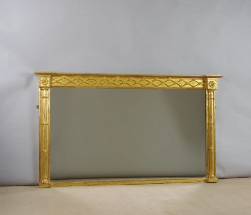 regency gilt wood overmantle mirror - CATEGORY: ANTIQUE MIRRORS - DATED REGENCY
