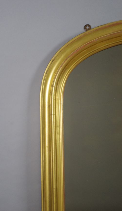 VICTORIAN GILT WOOD LARGE ARCH TOP OVERMANTLE MIRROR - ADDITIONAL PHOTO 2