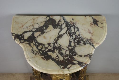 19TH CENTURY GILT 'PUTTO' CONSOLE TABLE WITH MARBLE TOP - ADDITIONAL PHOTO 16