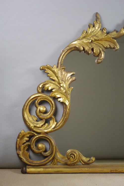 FRENCH GILT LARGE OVERMANTLE MIRROR - ADDITIONAL PHOTO 1
