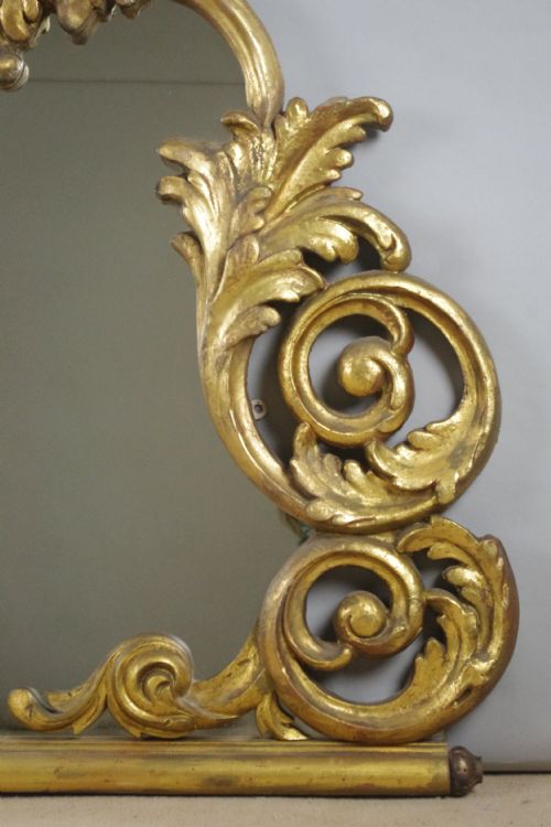 FRENCH GILT LARGE OVERMANTLE MIRROR - ADDITIONAL PHOTO 7