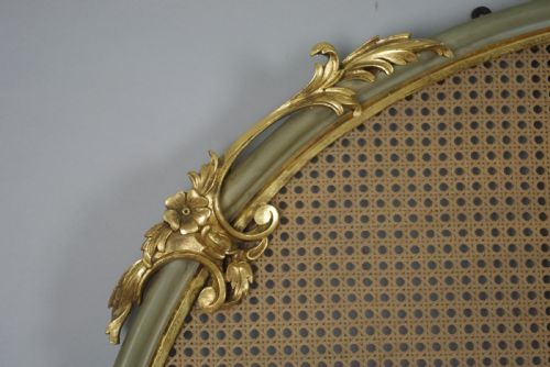 PAINTED AND PARCELGILT CANE DOUBLE HEADBOARDBED - ADDITIONAL PHOTO 5