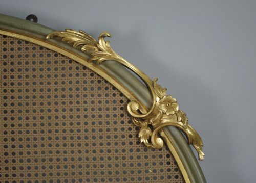 PAINTED AND PARCELGILT CANE DOUBLE HEADBOARDBED - ADDITIONAL PHOTO 6