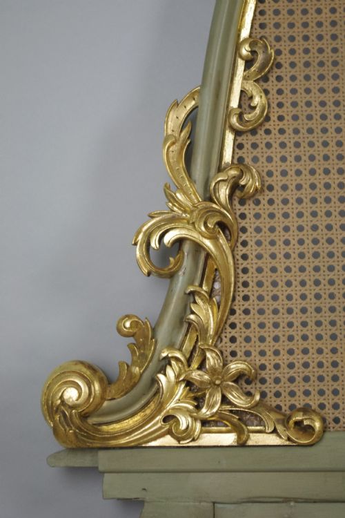 PAINTED AND PARCELGILT CANE DOUBLE HEADBOARDBED - ADDITIONAL PHOTO 7