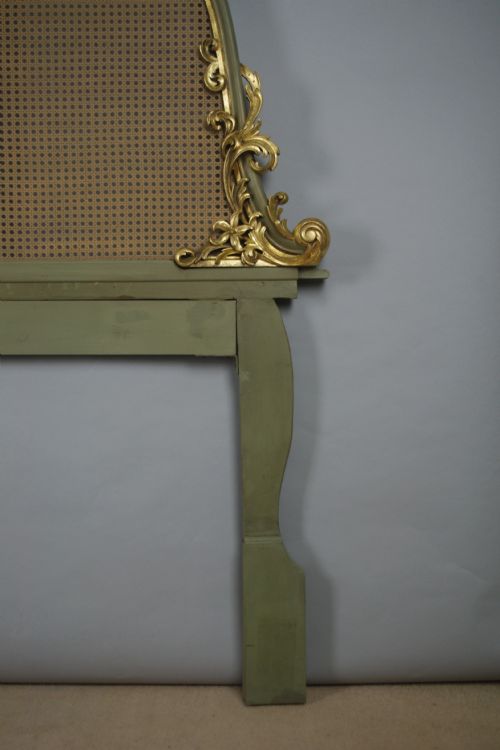 PAINTED AND PARCELGILT CANE DOUBLE HEADBOARDBED - ADDITIONAL PHOTO 10