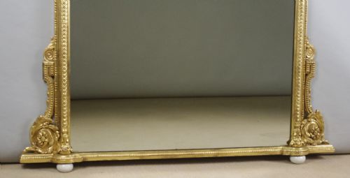VICTORIAN GILT LARGE OVERMANTLE MIRROR - ADDITIONAL PHOTO 9