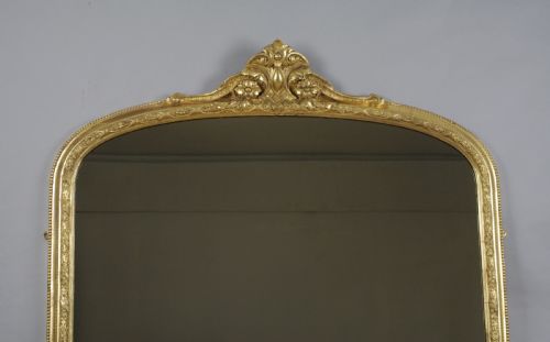VICTORIAN GILT LARGE ARCH TOP OVERMANTLE MIRROR - ADDITIONAL PHOTO 1