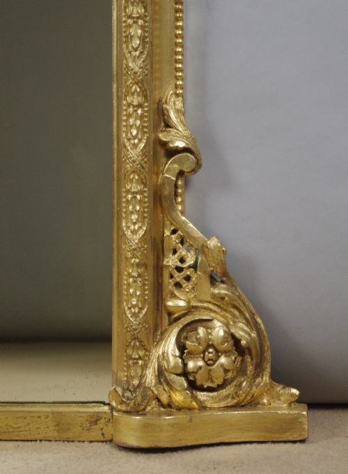 VICTORIAN GILT LARGE ARCH TOP OVERMANTLE MIRROR - ADDITIONAL PHOTO 6