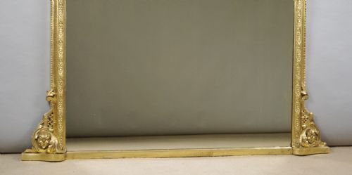 VICTORIAN GILT LARGE ARCH TOP OVERMANTLE MIRROR - ADDITIONAL PHOTO 7